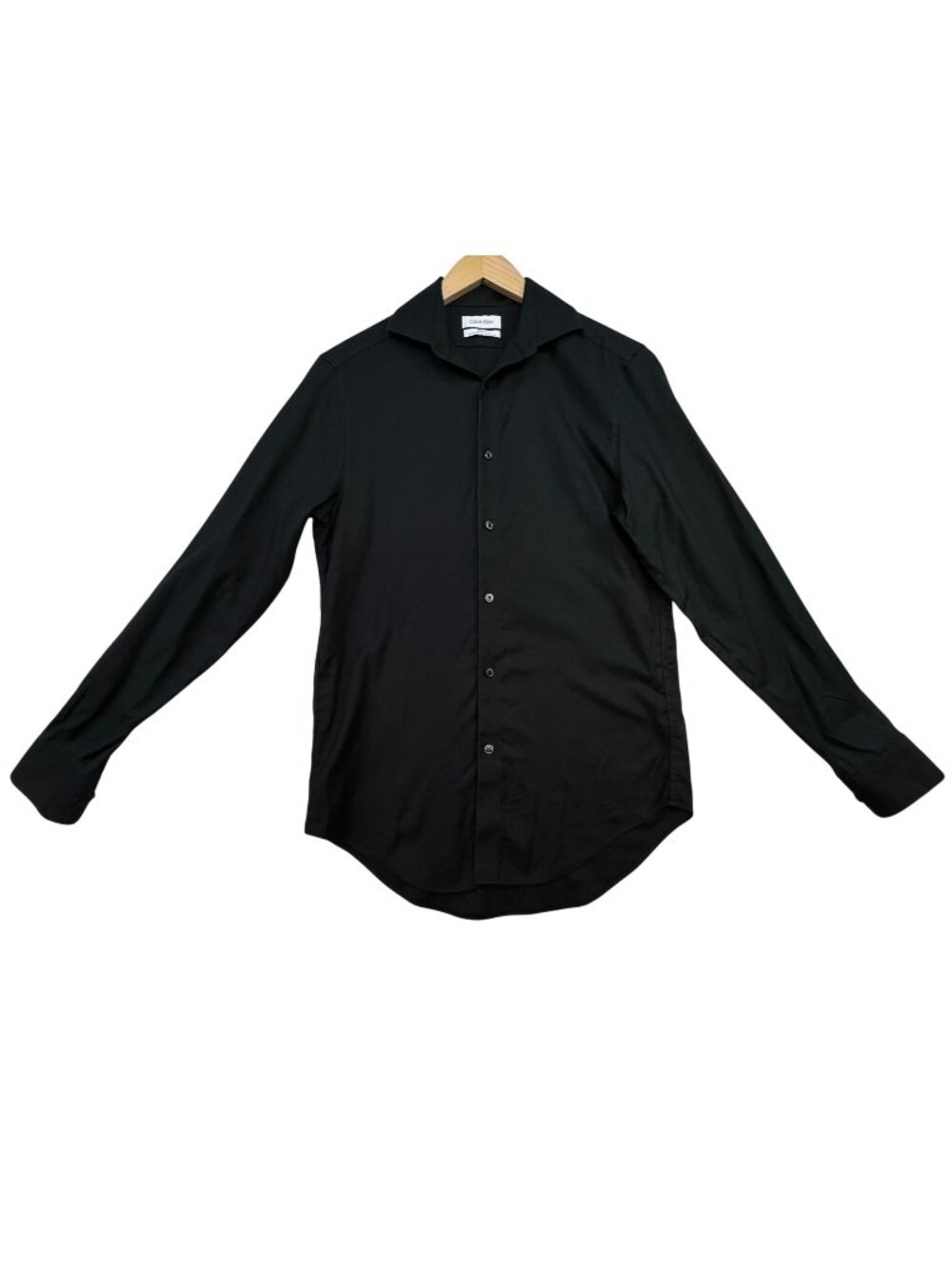 Calvin Klein Mens Steel+ Long Sleeve Slim Dress Shirt Size 14.5 32/33 Black